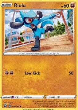 Oryginalna Karta Pokemon Brilliant Stars - Riolu BRS 078