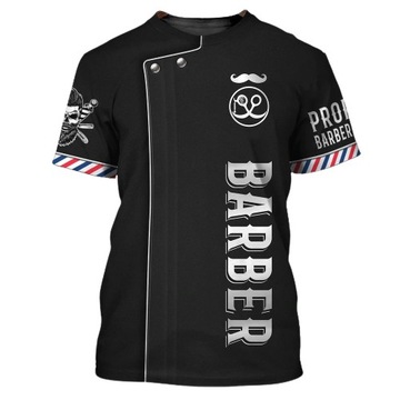 T-SHIRT KOSZULKA MĘSKA KRÓTKI RĘKAW 3D BARBER 2XL