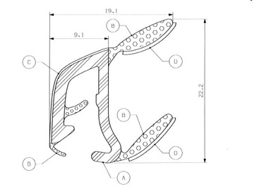 Флокированный уплотнитель для остекления, 91 см