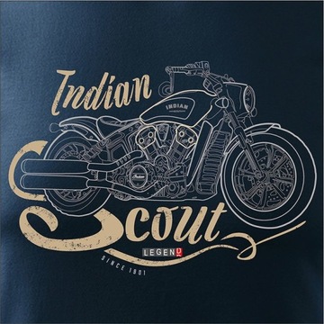 Koszulka motocyklowa na motor Indian Scout Bobber z motocyklem na prezent