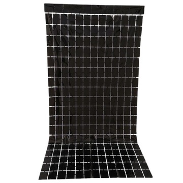KURTYNA PANELOWA DEKORACYJNA IMPREZOWA CZARNA URODZINY DO ZDJĘĆ 100X200CM