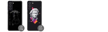 Матовый чехол для Samsung S21 FE дизайн + стекло