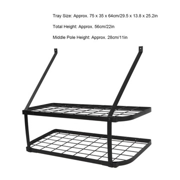 Двухслойная кухонная стойка из кованого железа, настенная, стеллаж для хранения органических горшков