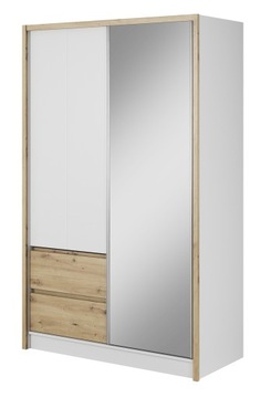 SZAFA PRZESUWNA SARA 130 z Lustrem BIAŁY / ARTISAN