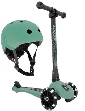 SCOOTANDRIDE ZESTAW Highwaykick 3 Forest HULAJNOGA + KASK S-M z LED 3L+