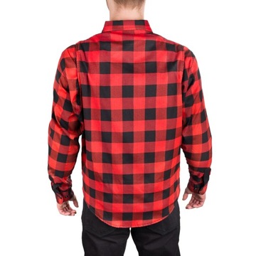 WOLF MĘSKA KOSZULA MOTOCYKLOWA Z KEVLAREM LS01 KOMPLET PROTEKTORÓW RED M