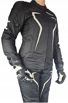 RIDA FLEX LADY Kurtka Motocyklowa Tekstylna Motor Miejska Czarno-Biała r.M