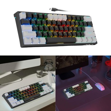 Механическая игровая клавиатура прозрачная, серая, черная