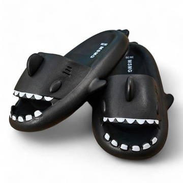 CZARNE KLAPKI DAMSKIE REKINKI 38/39