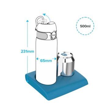 ION8 Niebieska butelka termiczna na wodę 500 ml