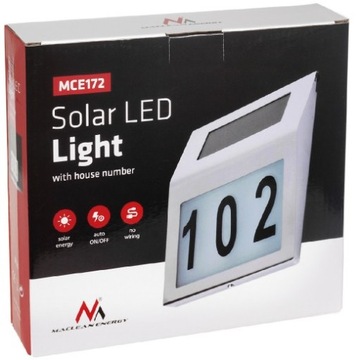 NUMER NA DOM CYFRA CYFRY NUMERY PODŚWIETLANY Z LAMPĄ stal nierdzewna INOX