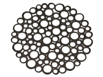 Круглый черный коврик под раковину