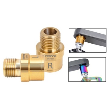 1Pair Bike Pedal Extender Pedal Spacers Steel 9/ Shaft Pedal Gold 16mm