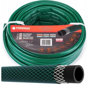 WĄŻ OGRODOWY DO WODY 1/2'' 20M 3 WARSTWOWY 20 BAR