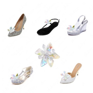 ХРУСТАЛЬНЫЙ ЗАЖИМ ДЛЯ СВАДЕБНОЙ ОБУВИ С ЦВЕТАМИ ДЛЯ УКРАШЕНИЯ ОБУВИ