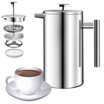 EKSPRES DO KAWY FRENCH PRESS Z PODWÓJNĄ ŚCIANKĄ