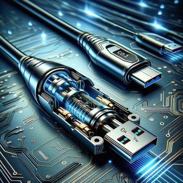 КАБЕЛЬ CO2 USB-C ДЛЯ БЫСТРОЙ ЗАРЯДКИ THUNDERBOLT 3 10 Гбит/с 100 Вт USB TYPE C 4K 3M