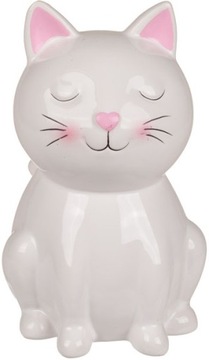 CERAMICZNA SKARBONKA KOTEK KOT BIAŁY 15 cm