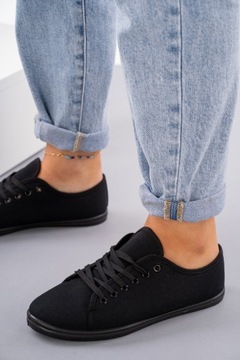 Черные кроссовки на шнуровке Легкие летние туфли 39
