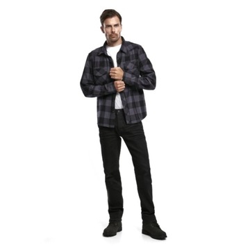 Košeľa s dlhým rukávom BRANDIT Check Shirt Black-Grey L