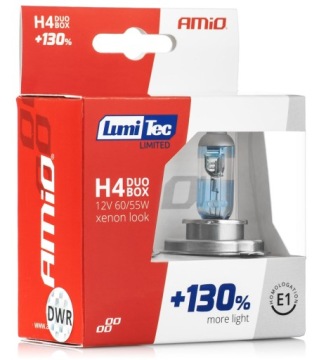ŻARÓWKI H4 12V LumiTec LIMITED +130% 4300K KOMPLET