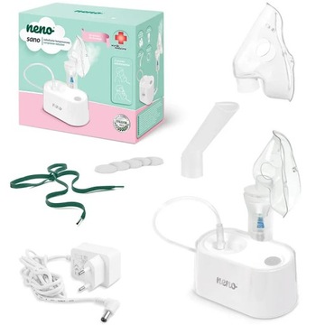 ZESTAW INHALATOR NENO Sano NEBULIZATOR kompresorowy+ 2x maski