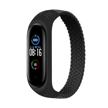 Pasek pleciony zamienny iStrap Loop do Xiaomi mi Band 3/4/5/6 Czarny 180 mm