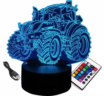 LAMPKA NOCNA 3D LED TRAKTOR FARMING CIĄGNIK FARMA