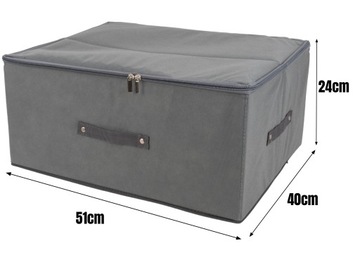 POJEMNIK DO PRZECHOWYWANIA SKŁADANY ORGANIZER TEKSTYLNY NA POŚCIEL 51x40x24