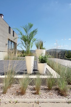 DPMT300 белый плетеный вазон со вставкой