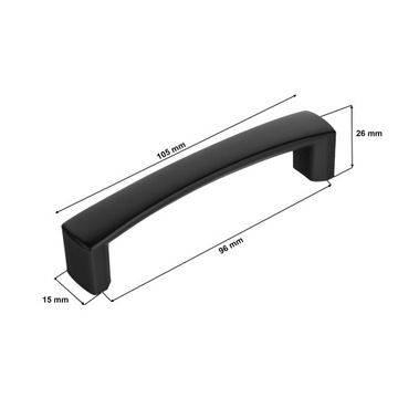 Мебельная ручка UG 96мм, черная матовая + шурупы