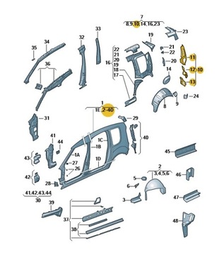 Wzmocnienie Skoda Roomster OE SKODA 5J7809300
