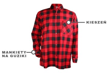 РАБОЧАЯ ФЛАНЕЛЕВАЯ РУБАШКА, КРАСНАЯ, L