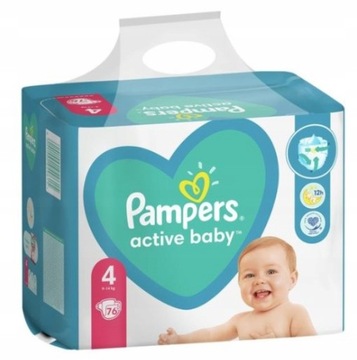 Pampers Pieluszki Active Baby rozmiar 4 9-14 kg 76 szt.