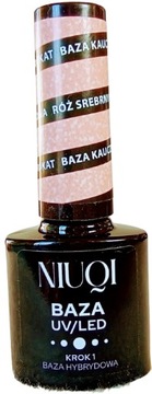 NIUQI baza kauczukowa UV/LED RÓŻ SREBRNY BROKAT