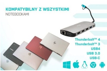 Stacja dokująca USB 3.0/USB-C/Thunderbolt 3x