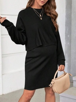 SHEIN ciążowa sukienka sweter z opadającymi ramionami M