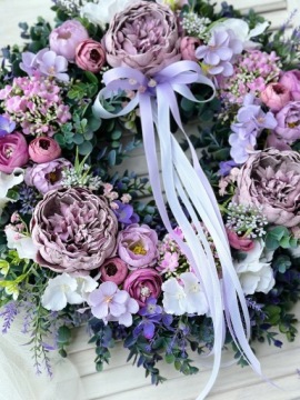 Цветочный венок на дверь головной убор весенний венок из лаванды полная -разгласть 50 см.