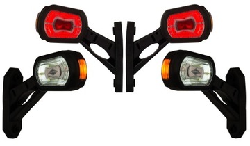 Lampa Obrysowa Rogowa KOMPLET Obrysówka LED Krótka Skośna 12/24V L+P