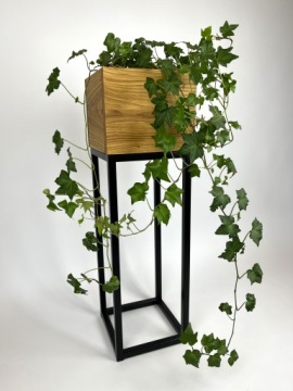 Промышленная подставка для цветов LOFT, средняя, ​​ПОДСТАВКА ДЛЯ ЦВЕТОВ ДУБА, подставка из массива дерева