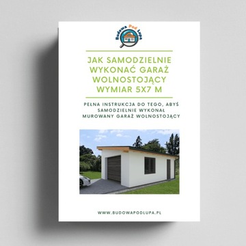 Projekt Garażu 5 x 7m, Murowany, Dach jednospadowy
