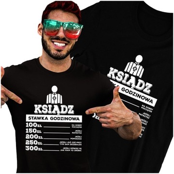 Super Ksiądz Śmieszna Koszulka Męska XL