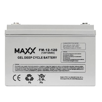 SOLARNY AKUMULATOR ŻELOWY 12-FM-120 120AH 12V
