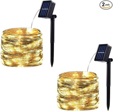 BXROIU LAMPKI LED GIRLANDA SOLARNA LED zestaw 2 sztuki
