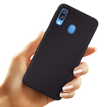 Etui matowe do SAMSUNG GALAXY A40 czarny case matt obudowa plecki na tył