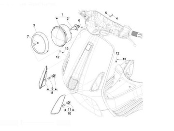 Хромированная рамка Vespa Primavera для фары