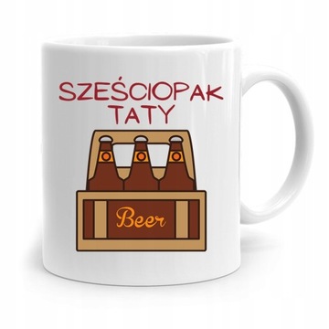 KUBEK NA DZIEŃ OJCA DLA TATY SZEŚCIOPAK TATY z Nadrukiem ze Zdjęciem