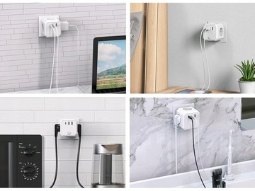 АДАПТЕР США Великобритания ЕС USB WORLD SOCKET АДАПТЕР 7 В 1 4000 Вт 16 А