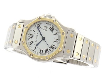 CARTIER SANTOS OCTAGON 29MM STAL ZŁOTO REF. 2966