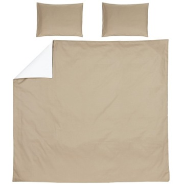 Meyco Home Jednokolorowy poszwa na kołdrę podwójna - taupe/offwhite - 240x2